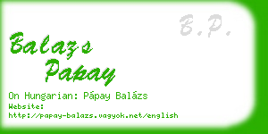 balazs papay business card